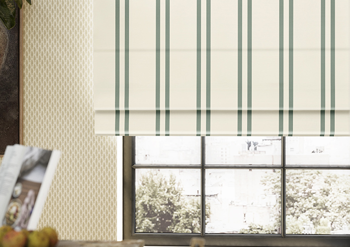 Adelaide, Winnies Stripe Barbing Green - Roman Blind - Image 5